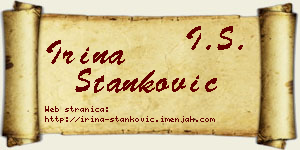 Irina Stanković vizit kartica